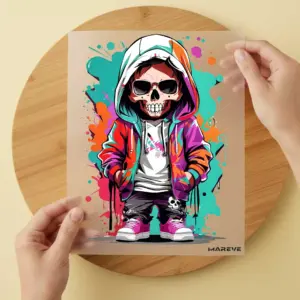 Bügelbild/Sticker - Skelett - Cool