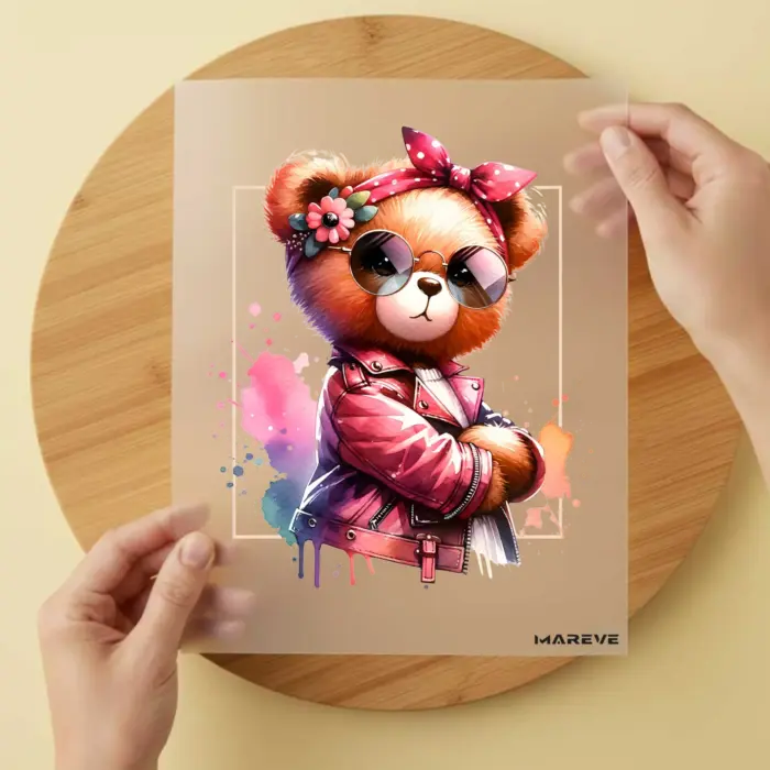 Bügelbild-Teddy-Mädchen-Sonnenbrille