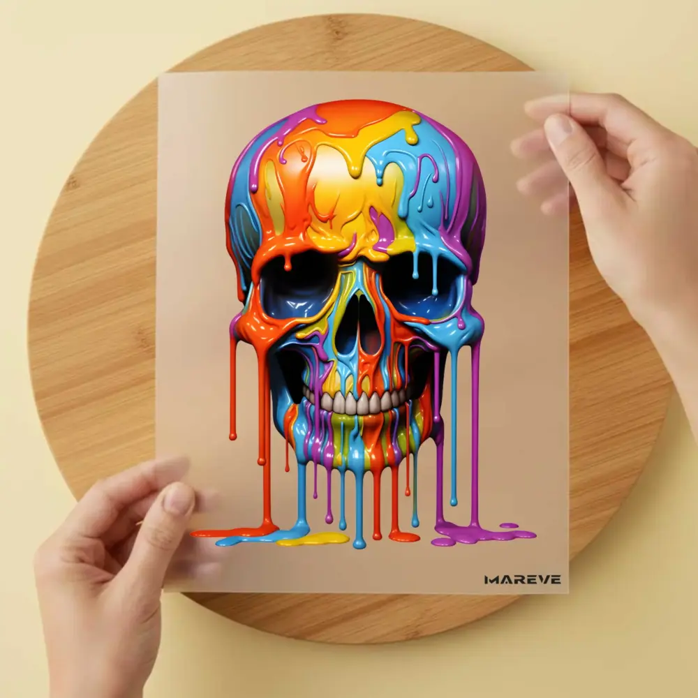 Bügelbild/Sticker - Totenkopf - Melting