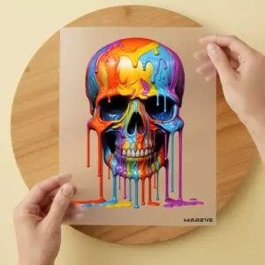 Bügelbild/Sticker - Totenkopf - Melting