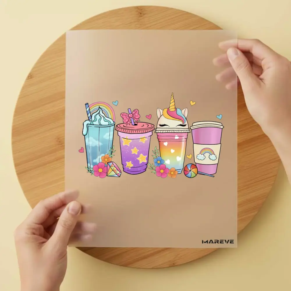 Bügelbild/Sticker - Trinkbecher - Einhorn