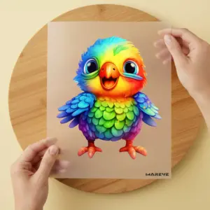Bügelbild/Sticker - Vogel - Rainbow