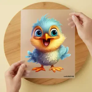 Bügelbild/Sticker - Vogel - Türkis