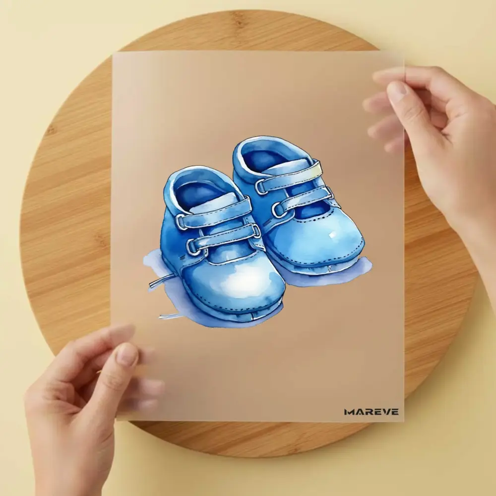 Bügelbild/Sticker - Watercolour - Babyschuhe - Blau