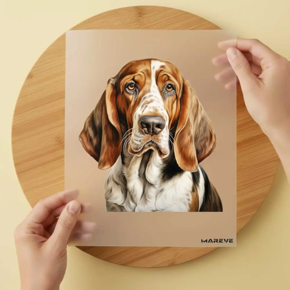 Bügelbild/Sticker - Watercolour - Basset Hound