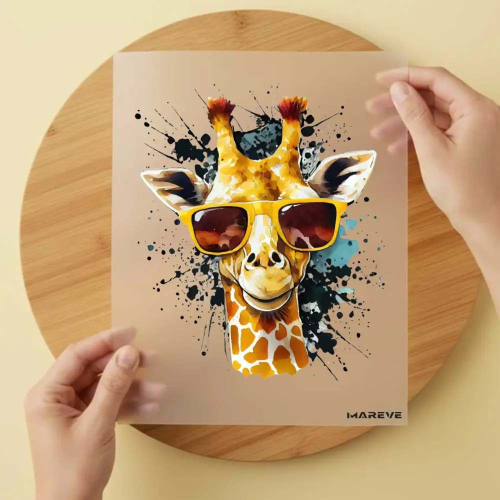 Bügelbild/Sticker - Watercolour - Coole Giraffe