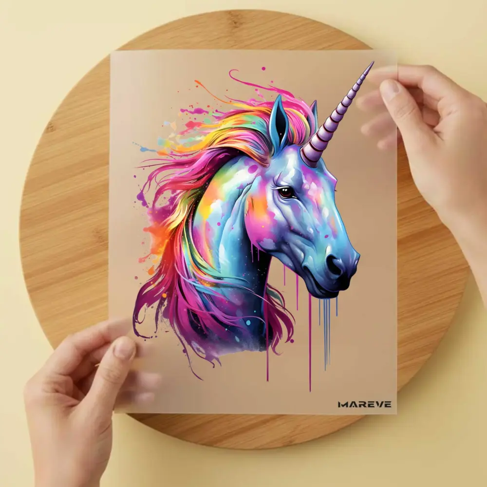 Bügelbild/Sticker - Watercolour - Einhorn - Bunt