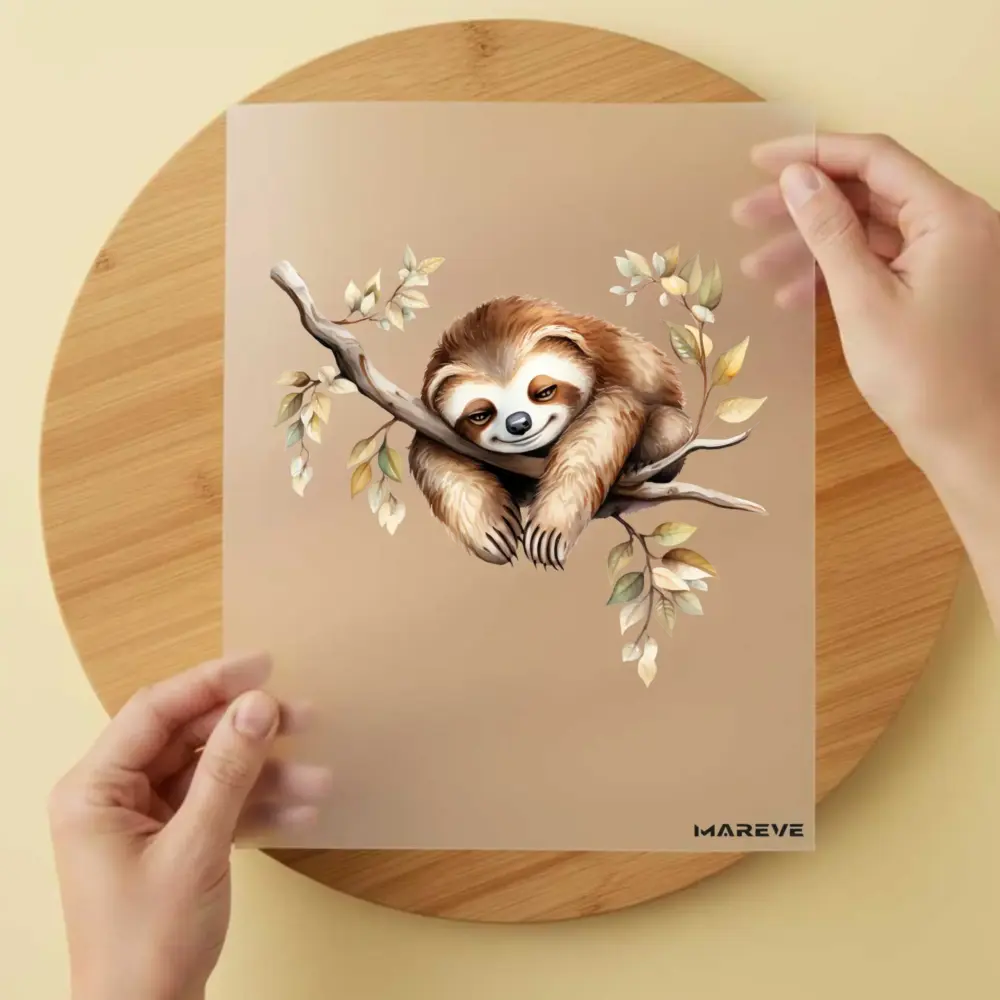 Bügelbild/Sticker - Watercolour - Faultier - Hängend