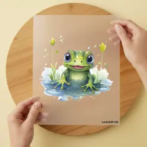 Bügelbild/Sticker - Watercolour - Frosch - See