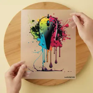 Bügelbild/Sticker - Watercolour - Gamingmaus - Rainbow