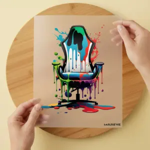 Bügelbild/Sticker - Watercolour - Gamingstuhl - Rainbow