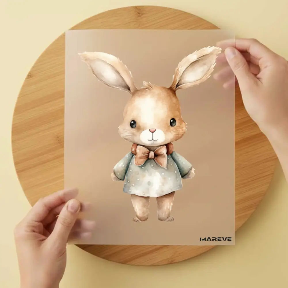 Bügelbild/Sticker - Watercolour - Hase - Kleid