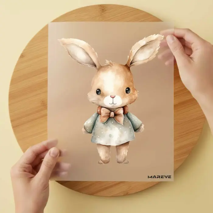 Bügelbild-Watercolour-Hase-Kleid