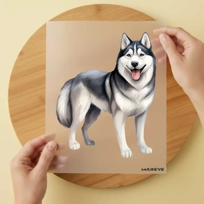 Bügelbild-Watercolour-Husky Bügelbild-Watercolour-Husky