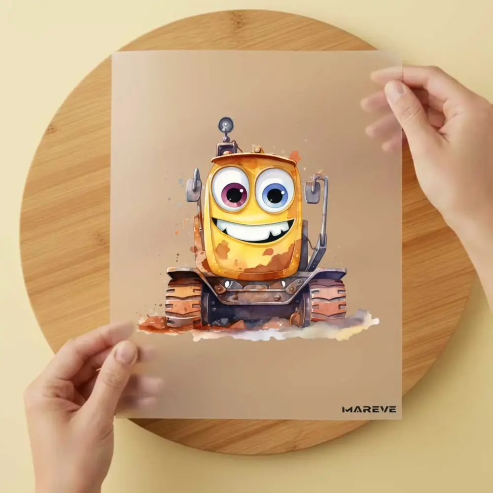 Bügelbild/Sticker - Watercolour - Kinderbagger - Groß