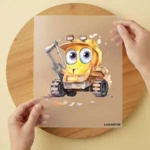 Bügelbild/Sticker - Watercolour - Kinderbagger - Klein