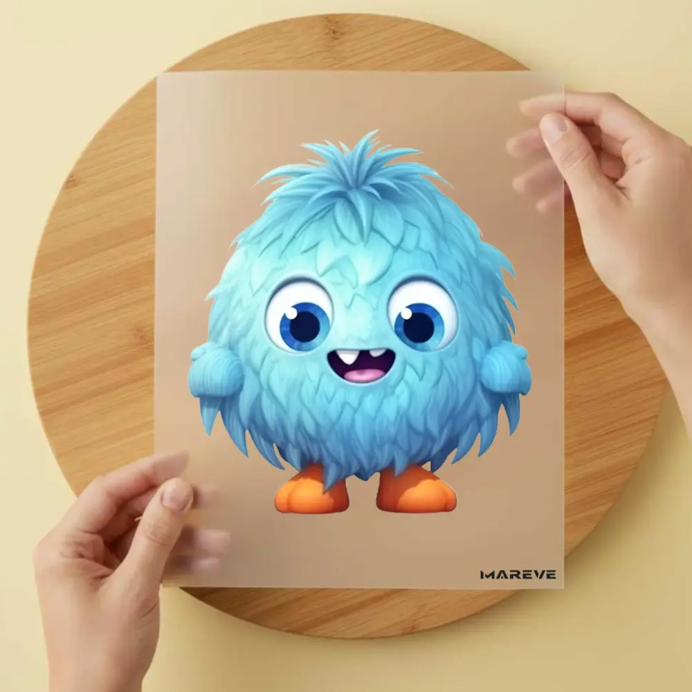 Bügelbild/Sticker - Watercolour - Monster - Blau