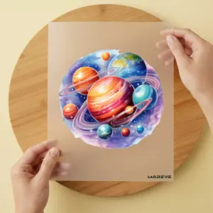 Bügelbild/Sticker - Watercolour - Planeten