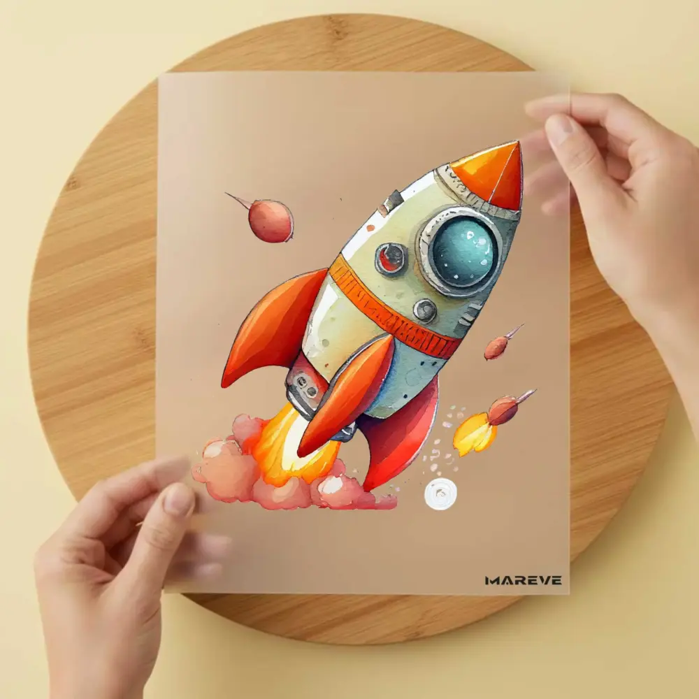 Bügelbild/Sticker - Watercolour - Rakete