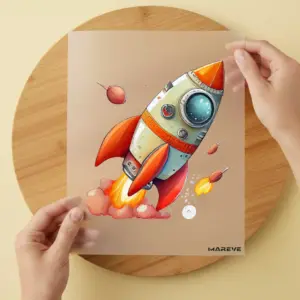 Bügelbild/Sticker - Watercolour - Rakete