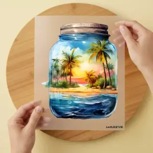 Bügelbild/Sticker - Watercolour - Sommer im Glas - Summertime
