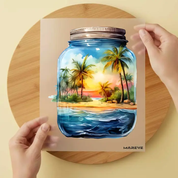Bügelbild-Watercolour-Sommer-im-Glas-Summertime Bügelbild-Watercolour-Sommer-im-Glas-Summertime