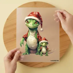 Bügelbild/Sticker - Weihnachten - Dinos - Papa/Kind