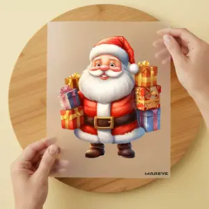 Bügelbild/Sticker - Weihnachtsmann - Geschenke