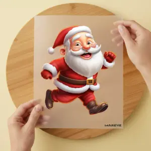 Bügelbild/Sticker - Weihnachtsmann - Rennend