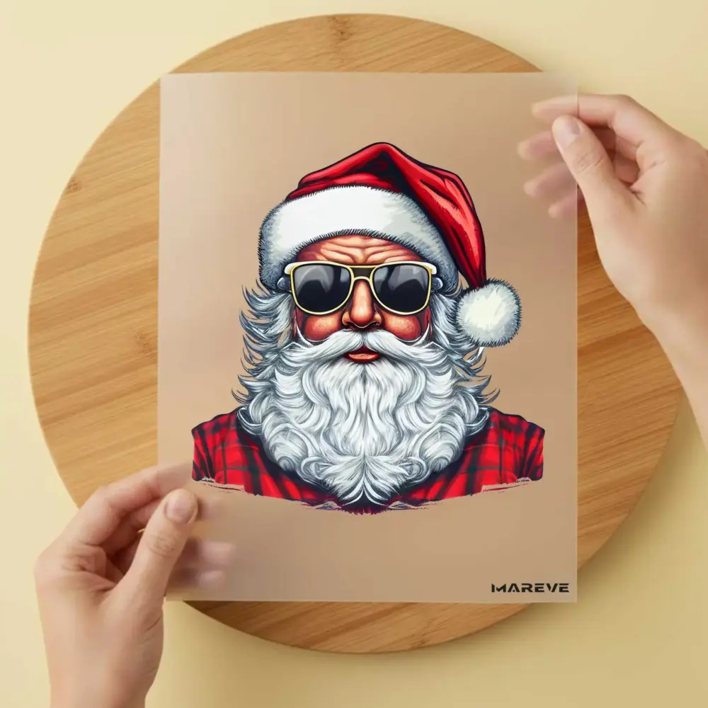 Bügelbild/Sticker - Weihnachtsmann - Sonnenbrille
