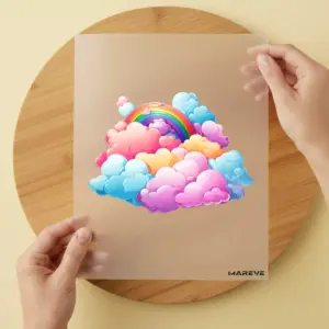 Bügelbild/Sticker - Wolken/Regenbogen - Bunt