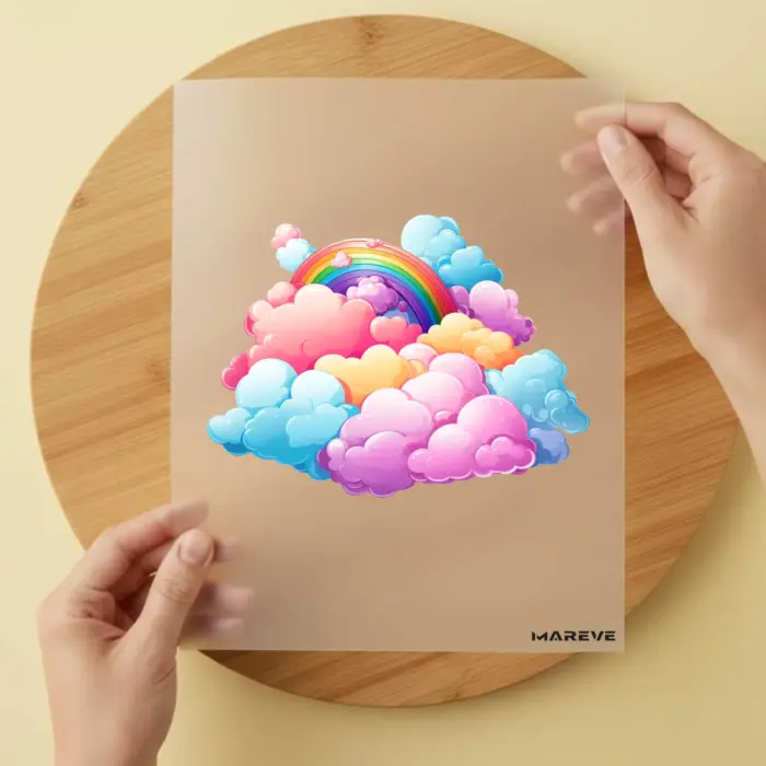 Bügelbild-Wolken-Regenbogen-Bunt Bügelbild-Wolken-Regenbogen-Bunt