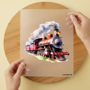 Bügelbild/Sticker - Zug/Dampfwolke