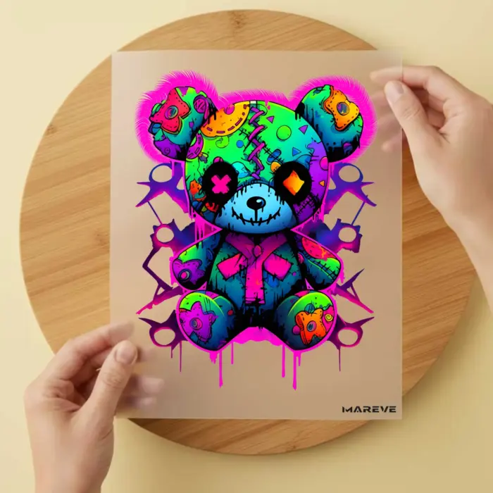 Bügelbild-geflickter-Teddy Bügelbild-geflickter-Teddy