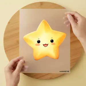 Bügelbild/Sticker - lachender Stern