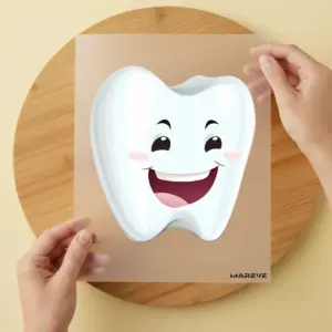 Bügelbild/Sticker - lachender Zahn