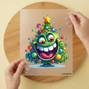 Bügelbild/Sticker - lustiger Weihnachtsbaum