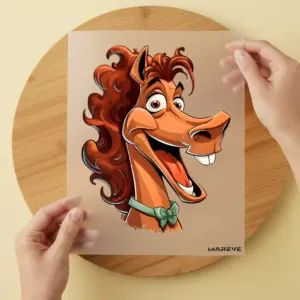 Bügelbild/Sticker - Lustiges Pferd - Braun