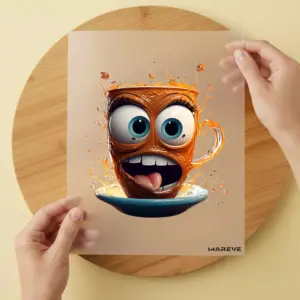 Bügelbild/Sticker - verrückte Kaffeetasse