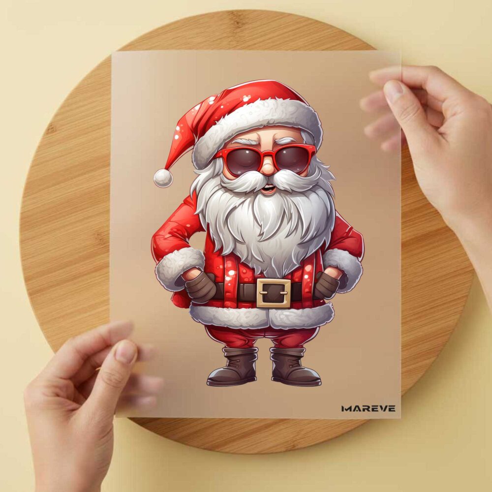 Bügelbild/Sticker - Cooler Weihnachtsmann