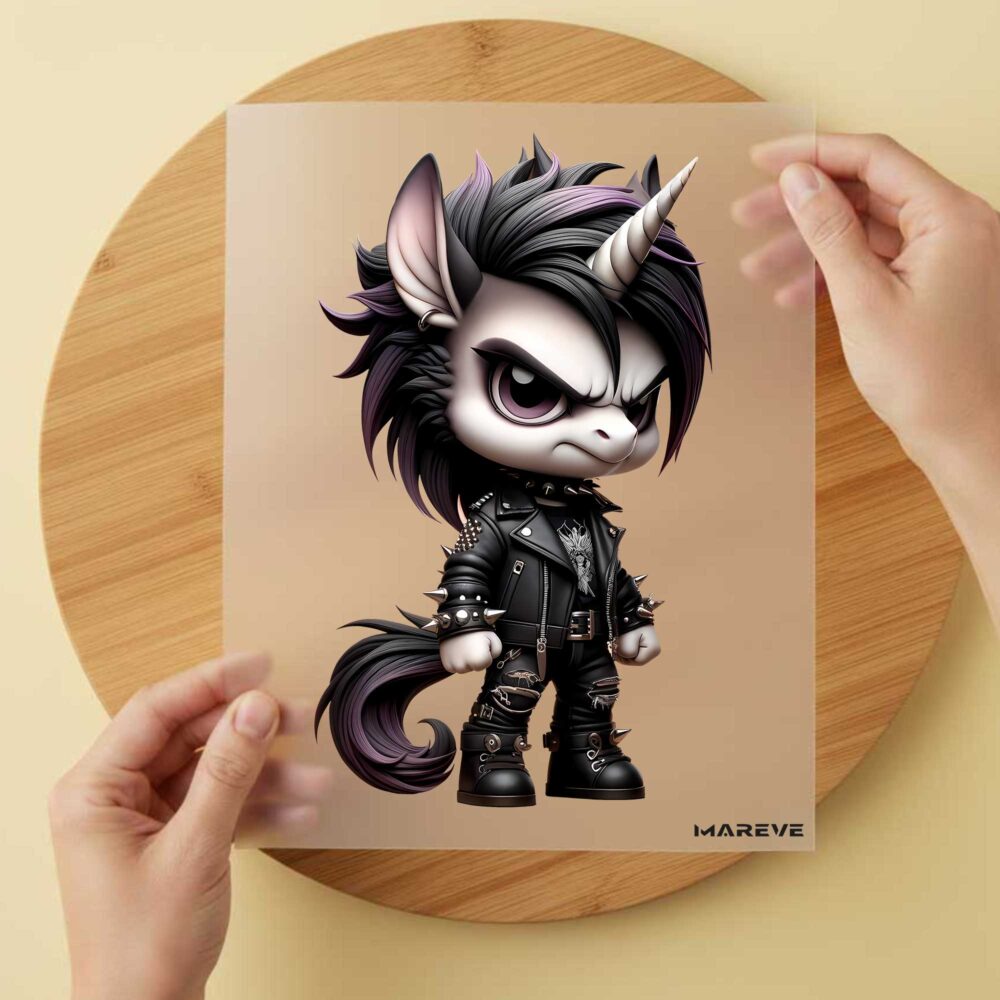 Bügelbild/Sticker - Cooles Einhorn - Punk - Junge