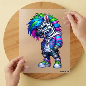 Bügelbild/Sticker - Cooles Zebra - Ganster