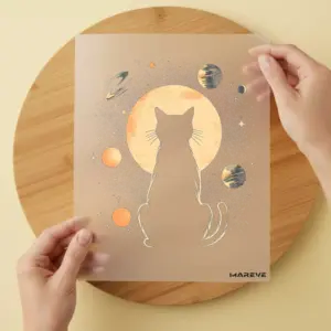 Bügelbild/Sticker - Dekor - Katze - Mond