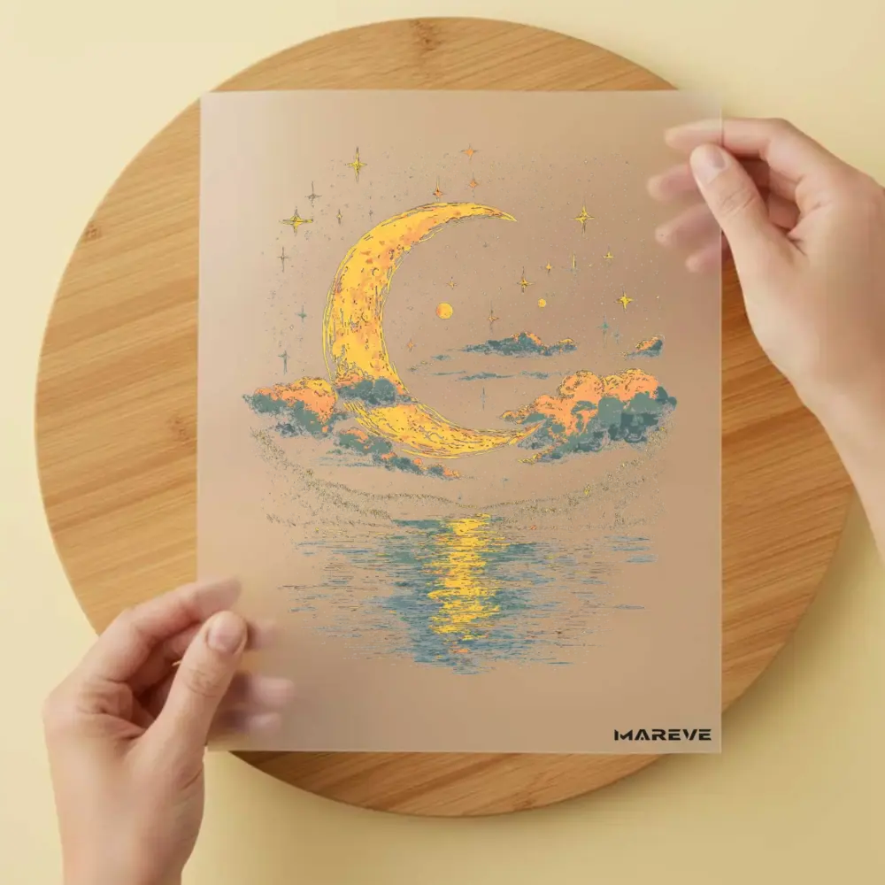 Bügelbild/Sticker - Dekor - Mond - Wolken