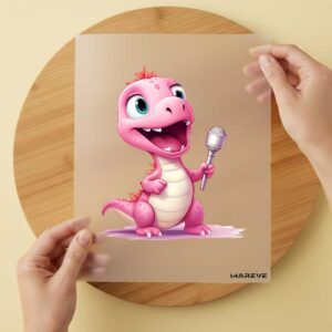 Bügelbild/Sticker - Dino - Pink - Singen