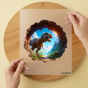 Bügelbild/Sticker - Dino - Runde Landschaft