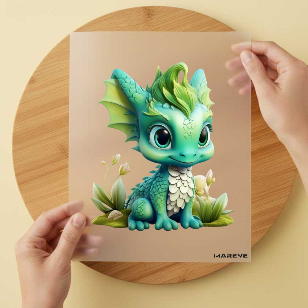Bügelbild/Sticker - Drache - Grün - Mädchen