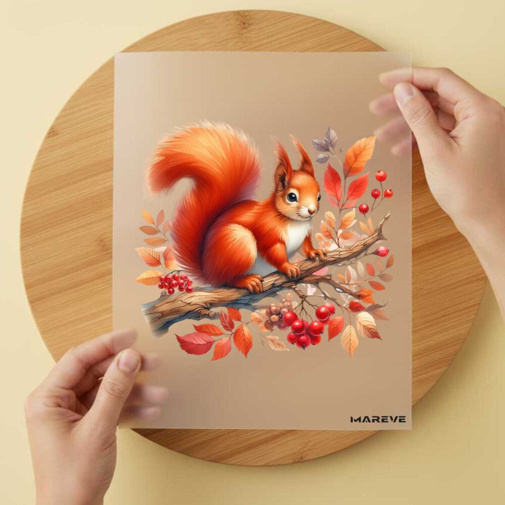Bügelbild/Sticker - Eichhörnchen - Ast