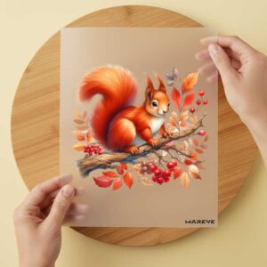 Bügelbild/Sticker - Eichhörnchen - Ast