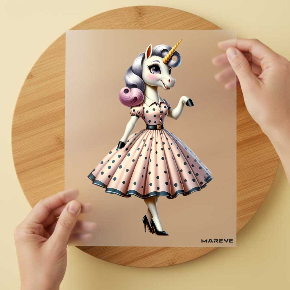 Bügelbild/Sticker -Einhorn Pinup - 2